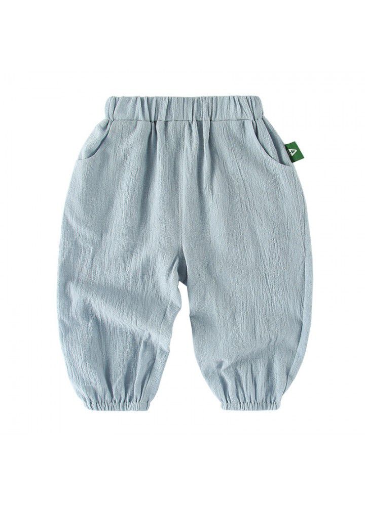 Amila children's summer pants 2021 new children's lightweight and breathable mosquito repellent pants for boys and girls 