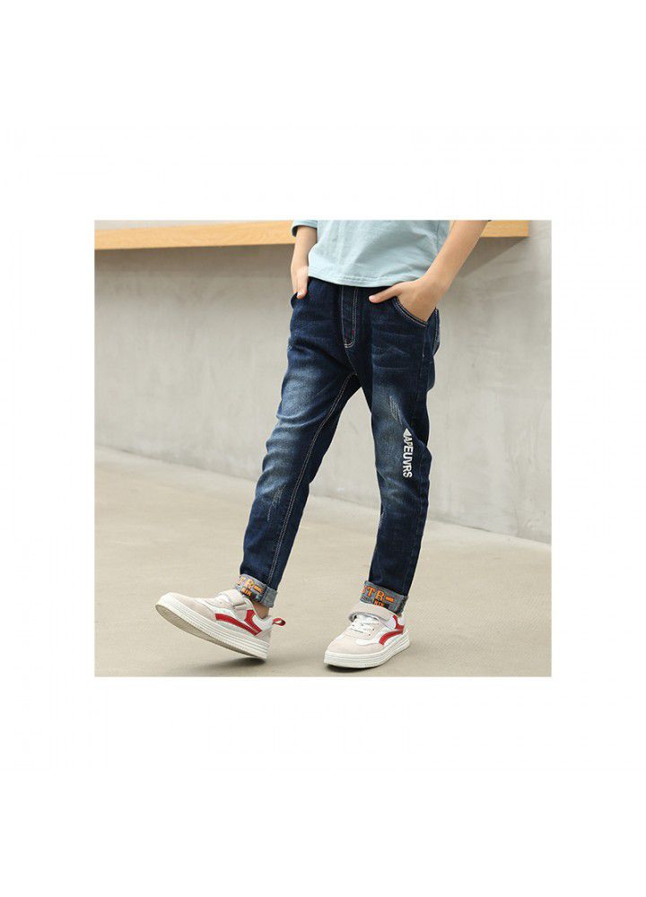 Children's jeans autumn and winter 2020 new boys' casual pants 