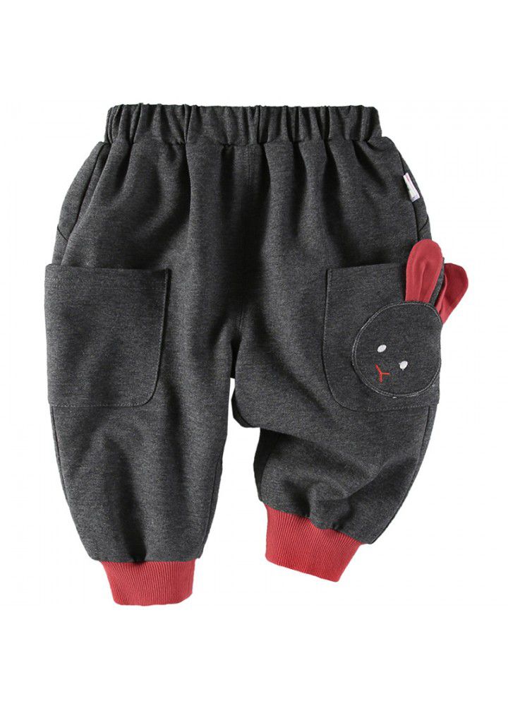Amila children's clothing 2021 new spring clothing baby girl sports casual pants girl trousers spring and autumn style 