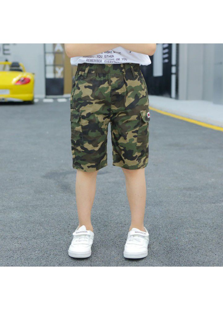 Boys' camouflage pants 2020 cotton children's wear summer new men's wear Capris casual pants wholesale 