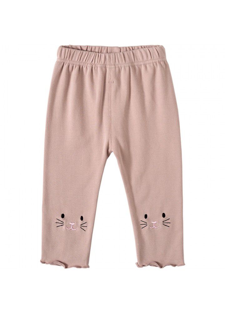 Children's wear girls' pants 2021 new spring and autumn 0-4 years old baby girls' thin pants 