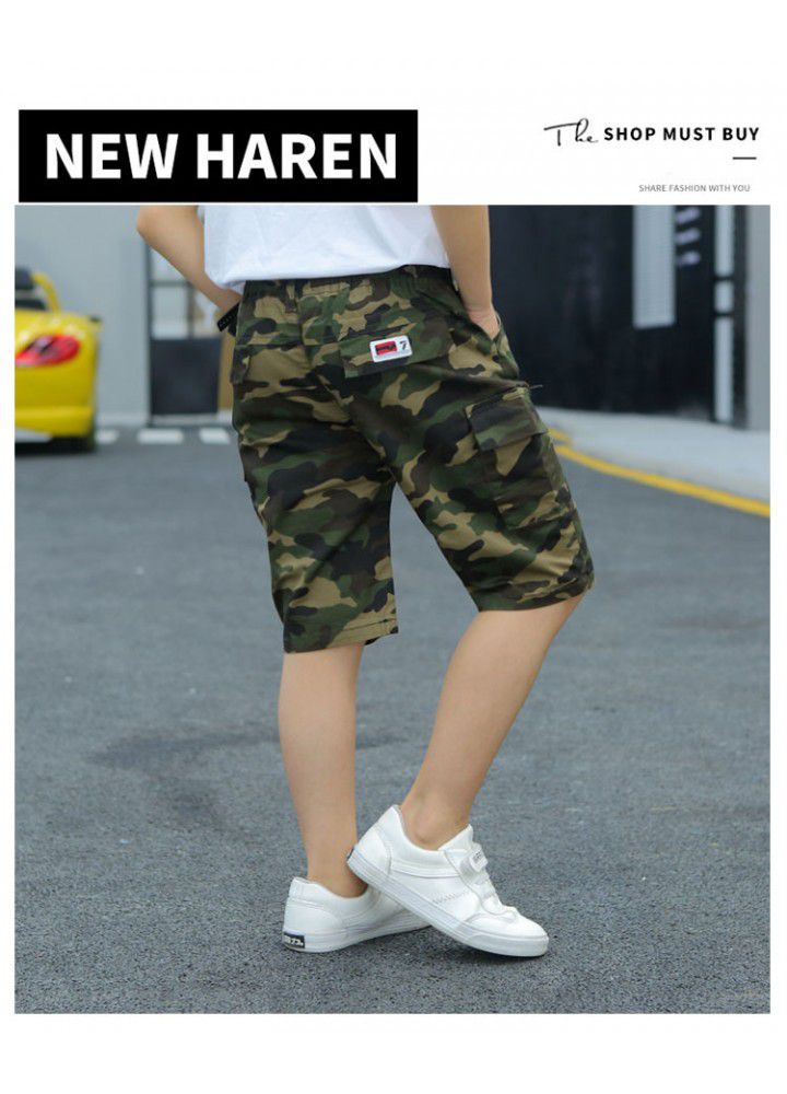 Boys' camouflage pants 2020 cotton children's wear summer new men's wear Capris casual pants wholesale 
