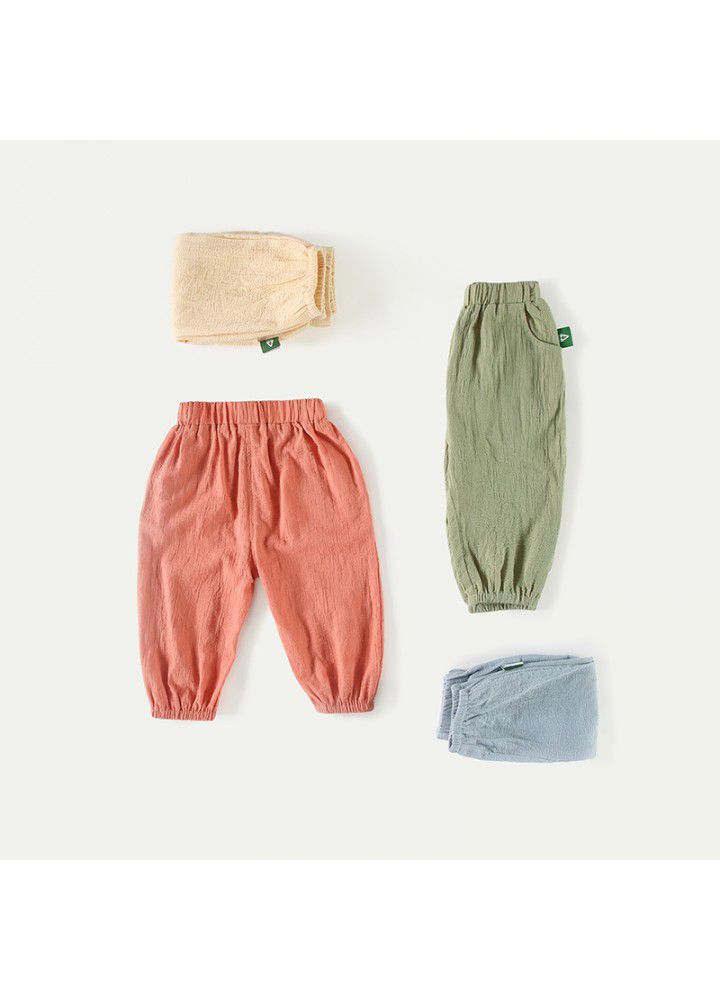 Amila children's summer pants 2021 new children's lightweight and breathable mosquito repellent pants for boys and girls 