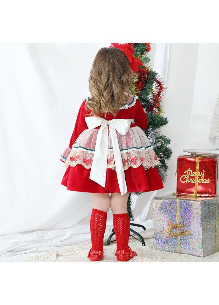 2020 winter new Christmas Dress European and American Lolita children's custom children's Spanish princess skirt 