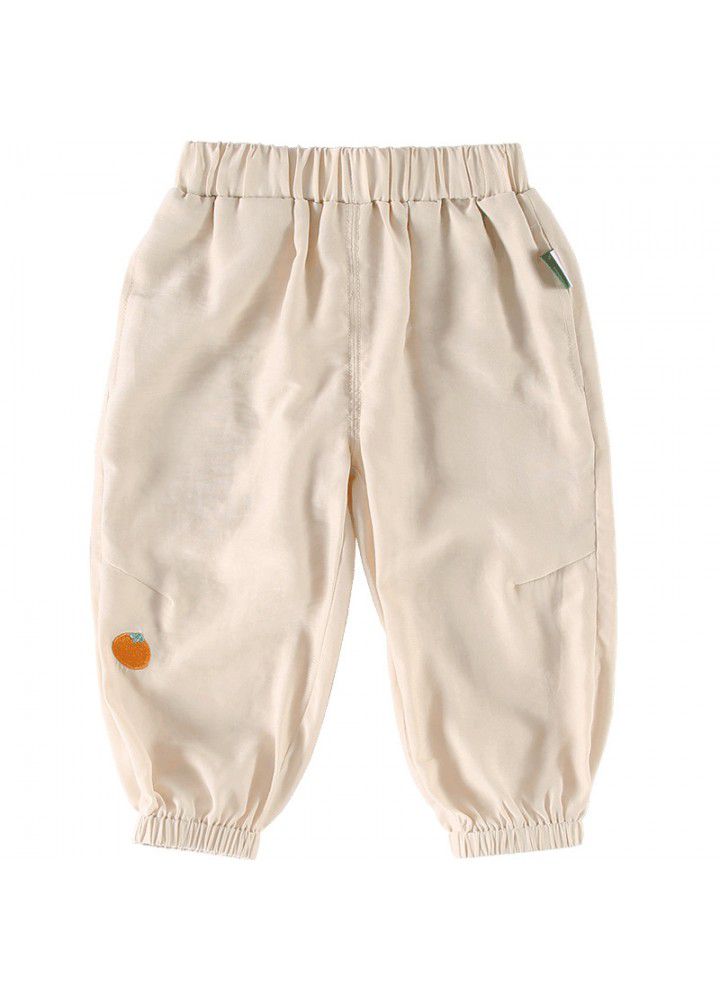 Amila Amila children's clothing baby anti mosquito pants summer 2021 new girls' light pants children's casual pants 
