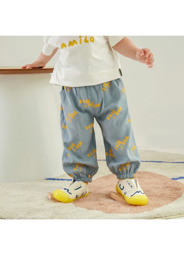 Amila Amila children's wear children's loose sports summer girls' casual pants girls' breathable anti mosquito pants 