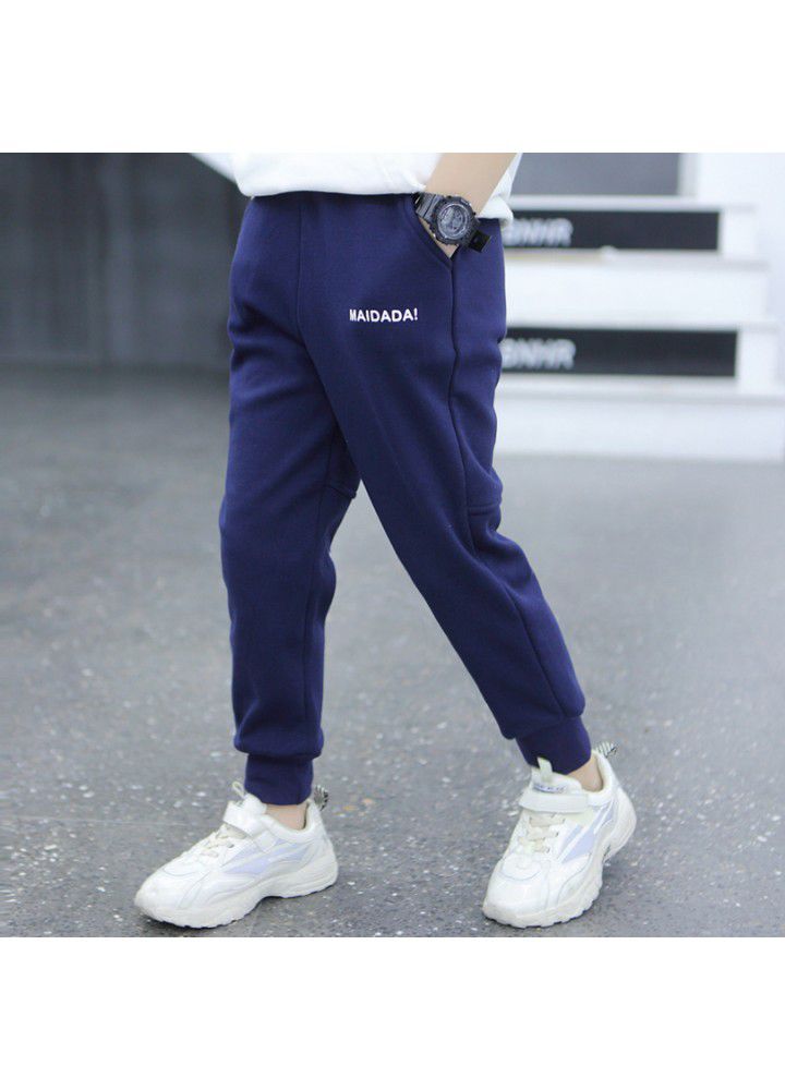 Boys' pants 2021 spring and autumn new boys' sports pants Korean CUHK children's casual pants streamline cotton pants 