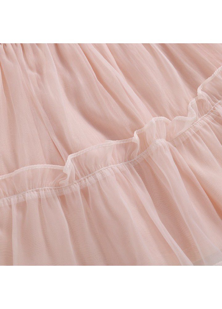 Foreign style baby skirt French girl dress 2021 summer dress temperament children's bubble sleeve Organza Dress 