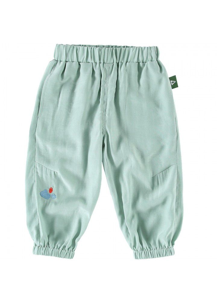 Amila Amila children's clothing baby anti mosquito pants summer 2021 new girls' light pants children's casual pants 
