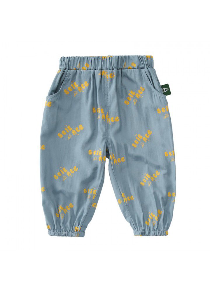 Amila Amila children's wear children's loose sports summer girls' casual pants girls' breathable anti mosquito pants 