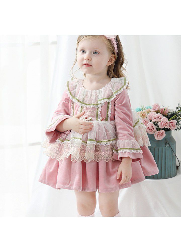 2020 winter new Christmas Dress European and American Lolita children's custom children's Spanish princess skirt 
