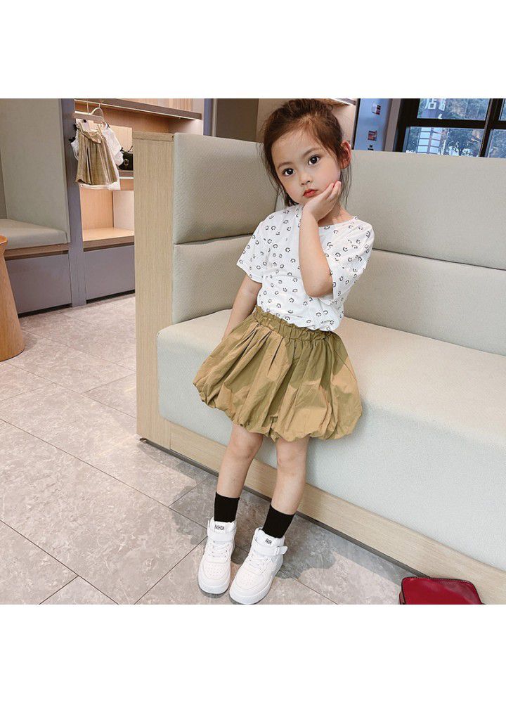 Girls' Lantern skirt 2021 summer new children's round dot skirt children's summer dress 