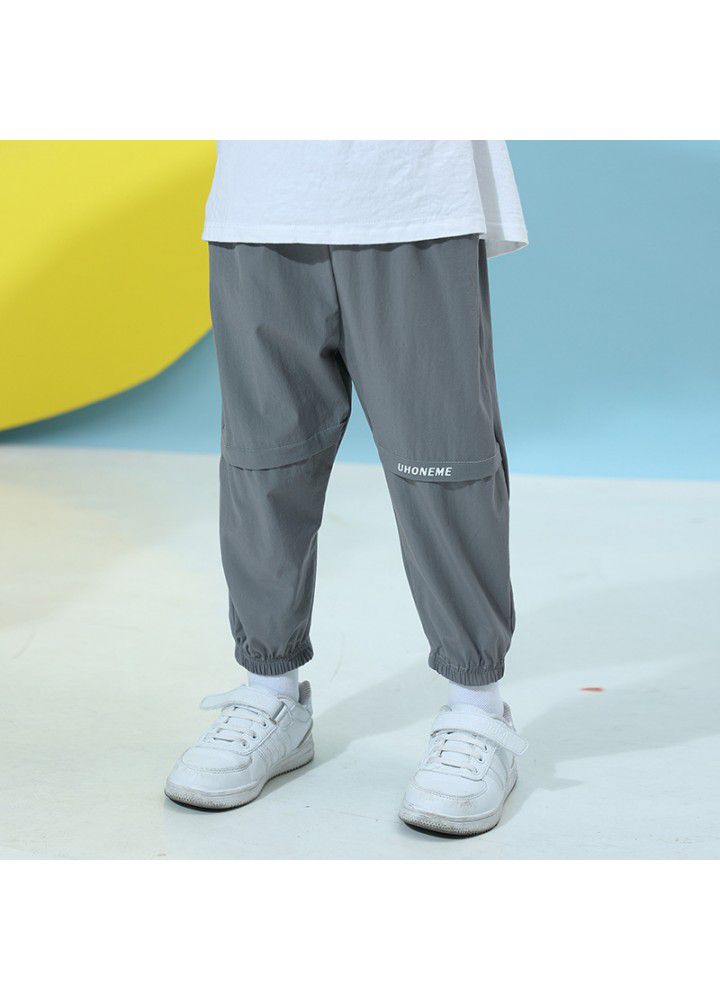 A hair generation children's clothing boys' quick drying casual pants summer thin children's ice silk girls' Korean long pants 