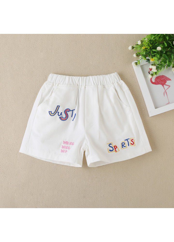 Girls' shorts summer new style children's foreign style cotton shorts wear red hot pants of CUHK girls' leisure net 