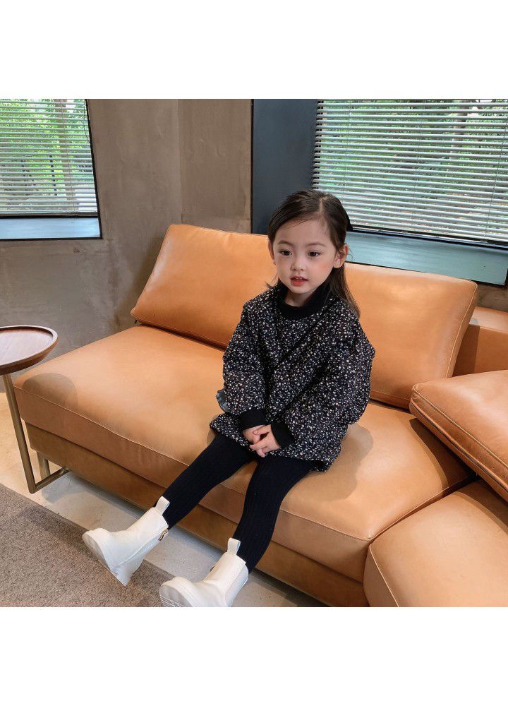Girls' cotton padded suit 2020 winter new children's floral long sleeve skirt two piece cotton padded jacket 