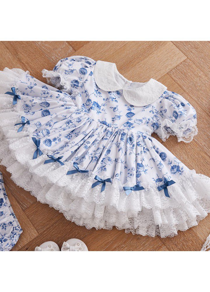 [factory] 2021 summer new Spanish children's dress European and American girl Lolita children's Princess Dress
