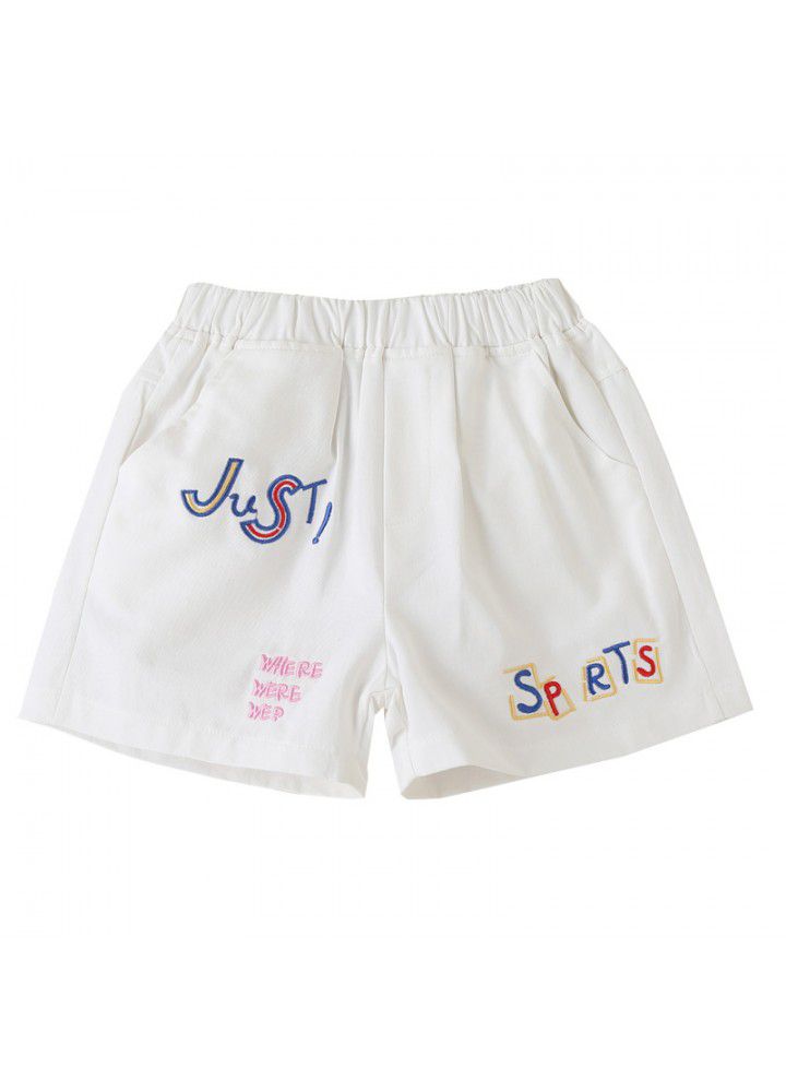Girls' shorts summer new style children's foreign style cotton shorts wear red hot pants of CUHK girls' leisure net 
