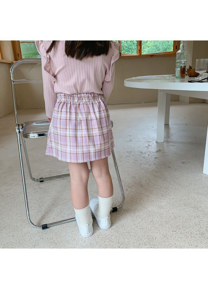 Girls' plaid skirt autumn 2020 new children's foreign style pleated skirt 