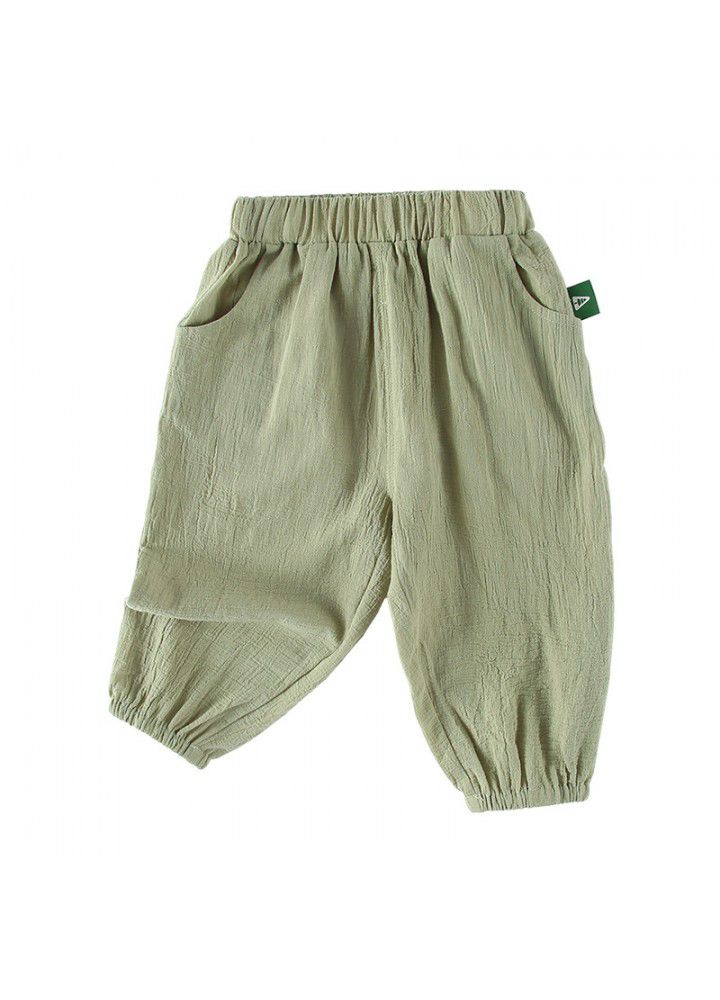 Amila children's summer pants 2021 new children's lightweight and breathable mosquito repellent pants for boys and girls 