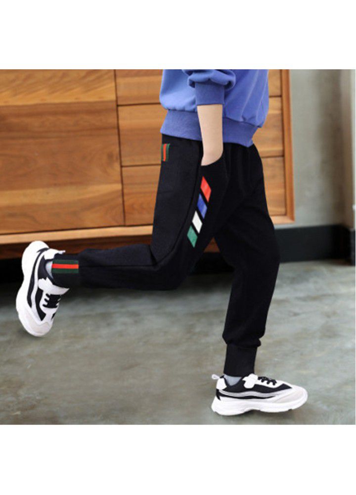 Boys' pants 2021 spring and autumn new casual pants Korean chaopai Zhongda children's sports pants factory wholesale 