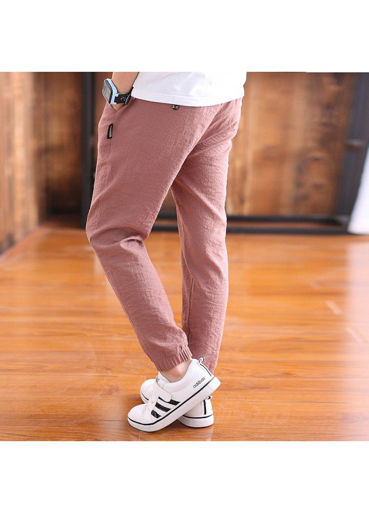 Manufacturers wholesale 2020 boys' Capris summer thin pants children's anti mosquito pants middle and large children's leisure sports pants 