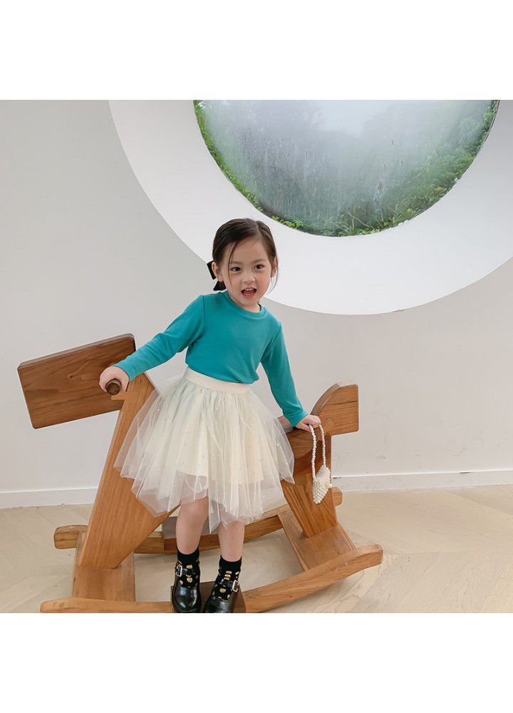 Girls' mesh skirt autumn 2020 new children's sequined skirt 