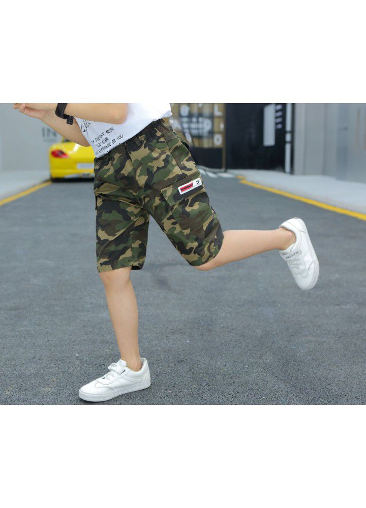 Boys' camouflage pants 2020 cotton children's wear summer new men's wear Capris casual pants wholesale 