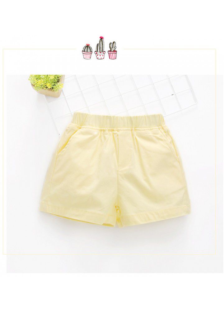 2021 summer new children's wear girls' shorts Korean casual elastic hot pants solid color fashion pants 
