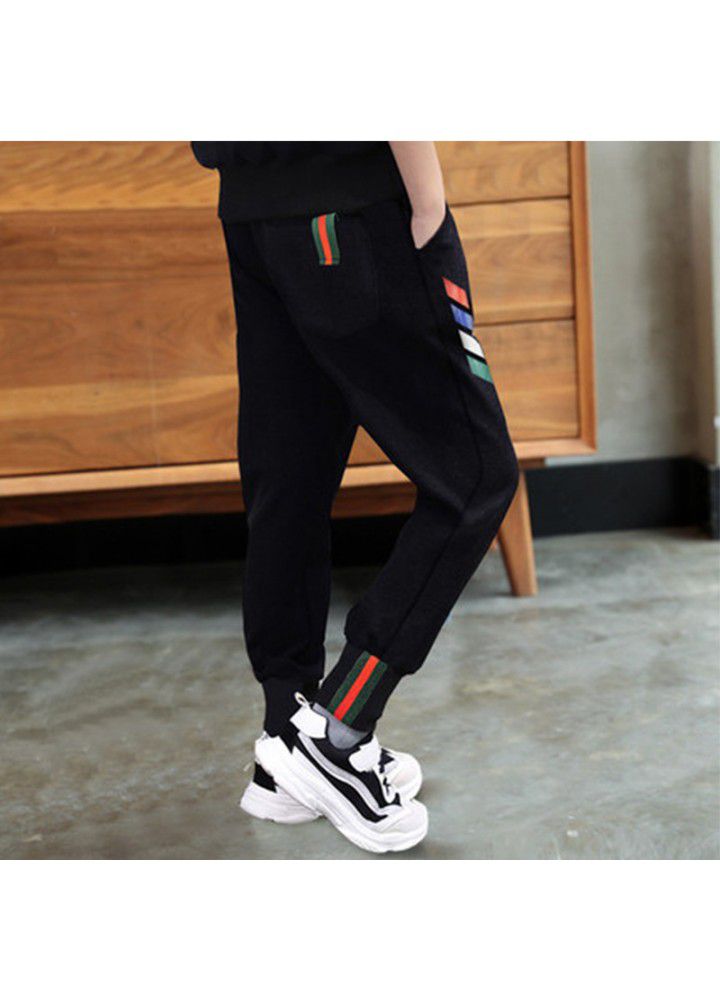 Boys' pants 2021 spring and autumn new casual pants Korean chaopai Zhongda children's sports pants factory wholesale 