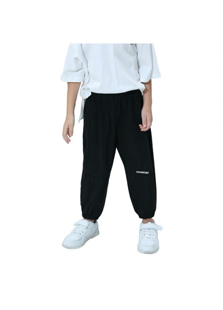 A hair generation children's clothing boys' quick drying casual pants summer thin children's ice silk girls' Korean long pants 