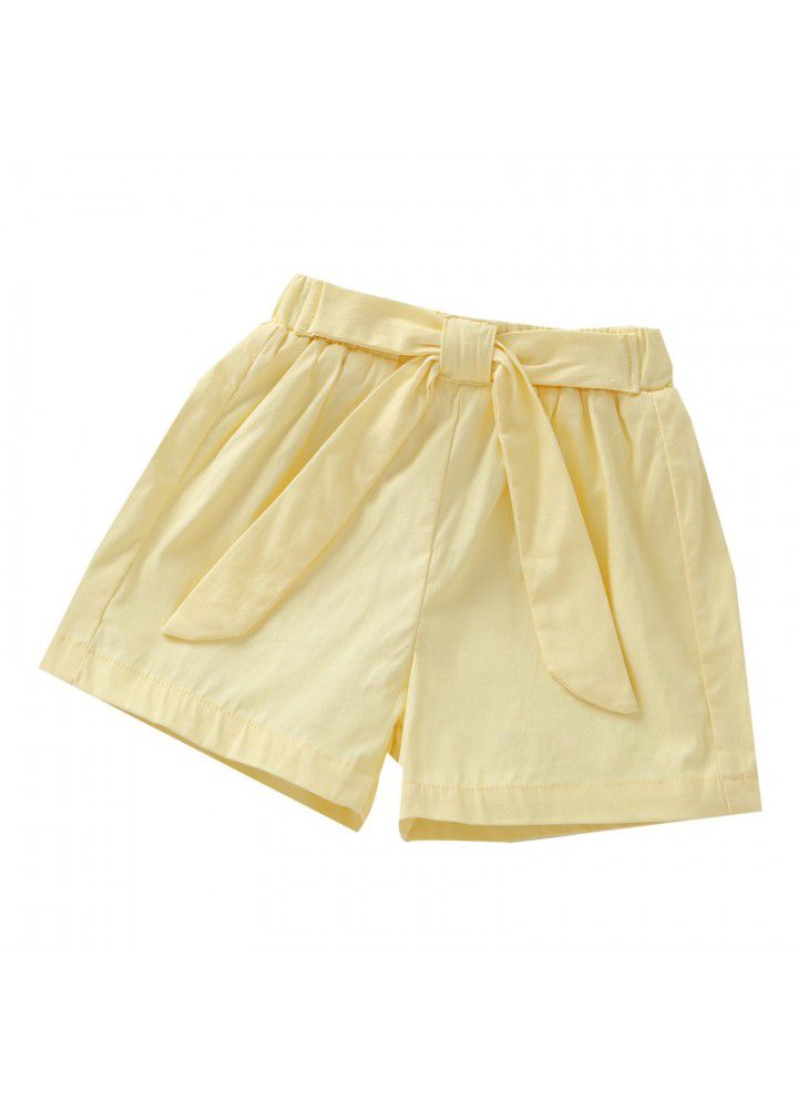 2021 summer new children's wear girls' shorts Korean casual elastic hot pants solid color fashion pants 