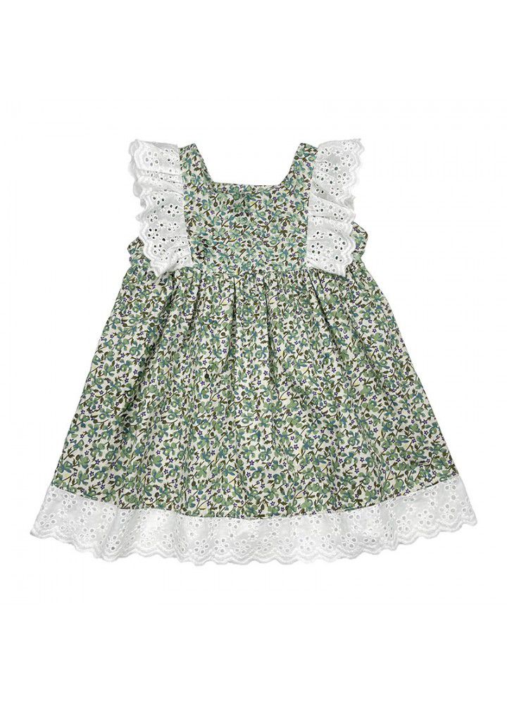 Girls' sleeveless dress 2021 summer new children's foreign style floral skirt 