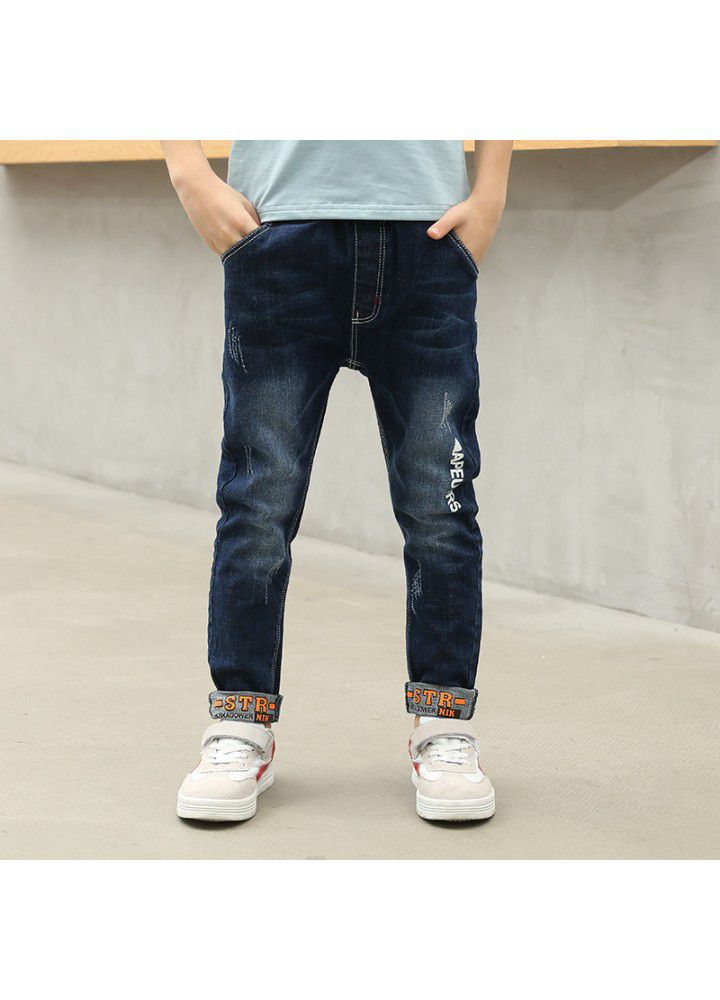 Children's jeans autumn and winter 2020 new boys' casual pants 