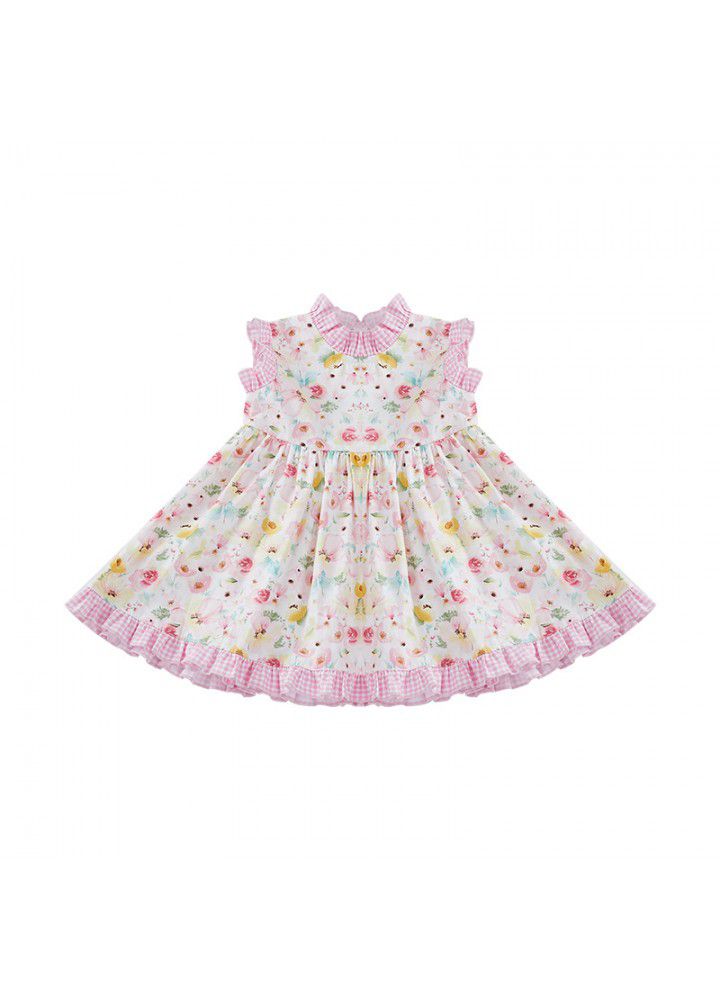 Girls' dress European and American children's dress 2021 new summer sleeveless floral skirt small fresh children's dress