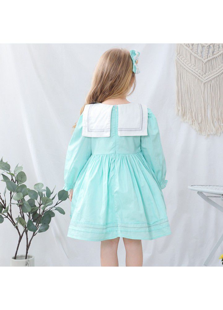 2021 spring new girl's dress Lolita Spanish children's princess skirt cartoon embroidery children's skirt 