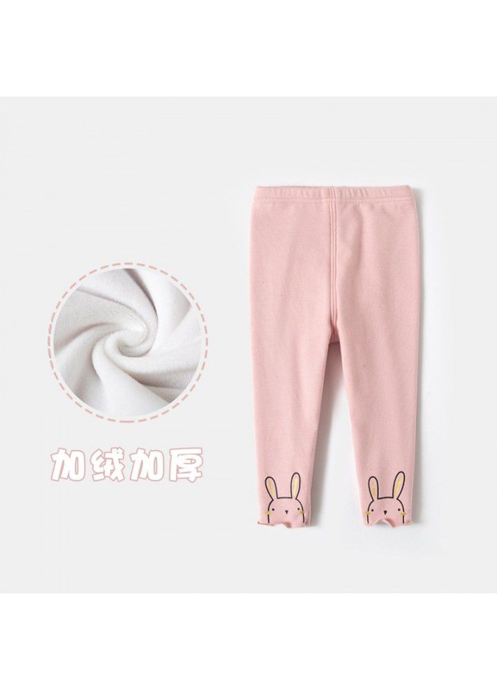 Girls' underpants autumn winter 2020 new children's middle waist thickened plush cartoon underpants children's pants 
