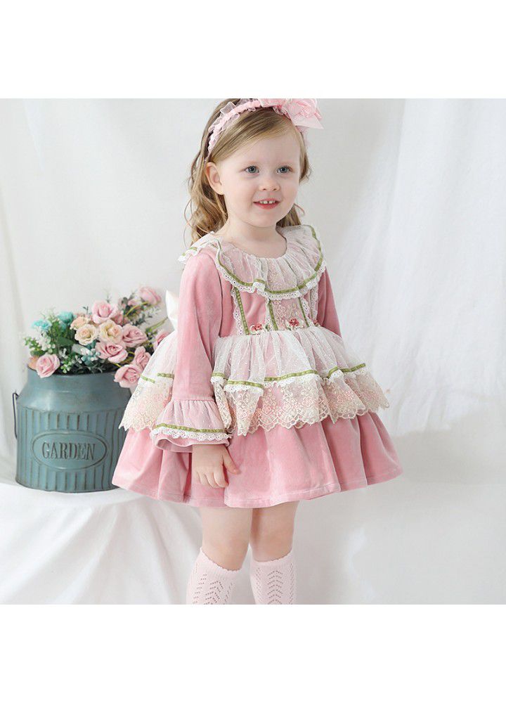 2020 winter new Christmas Dress European and American Lolita children's custom children's Spanish princess skirt 