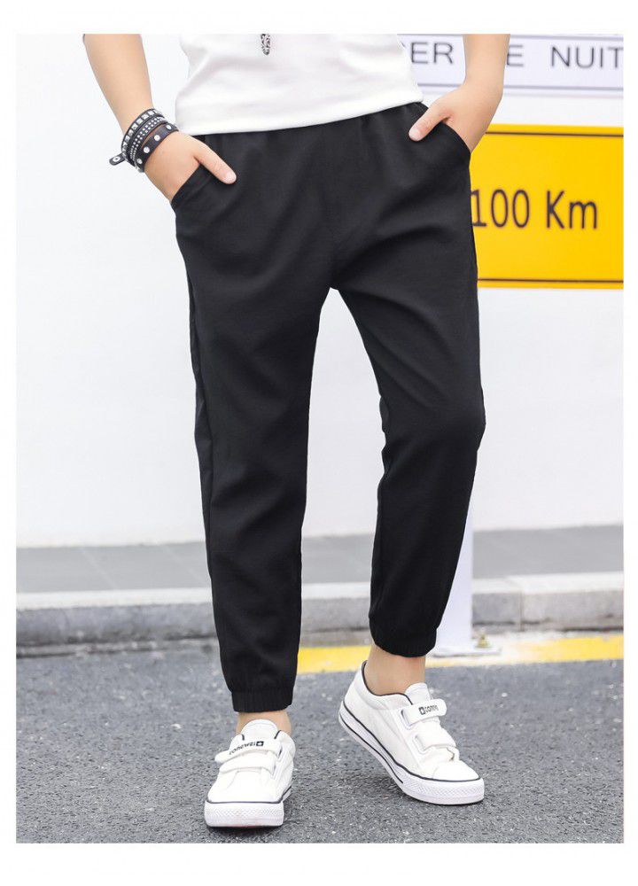 Manufacturers wholesale 2020 boys' Capris summer thin pants children's anti mosquito pants middle and large children's leisure sports pants 