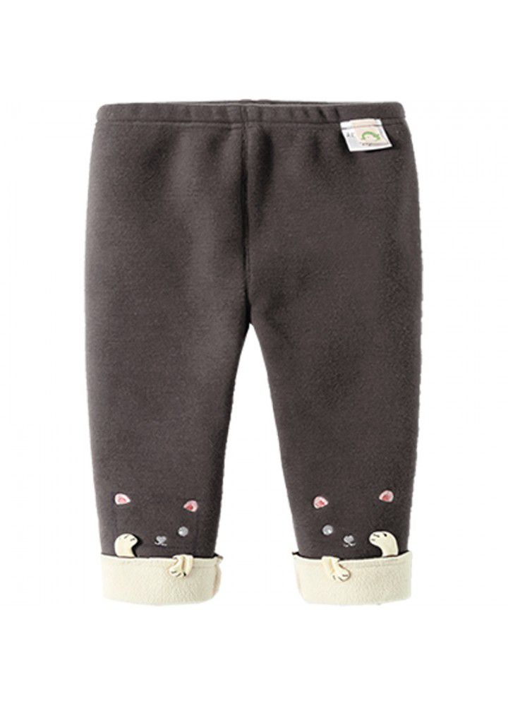 Girls' plush and thickened Leggings 2020 new winter clothes children's winter Pants Girls' warm pants 