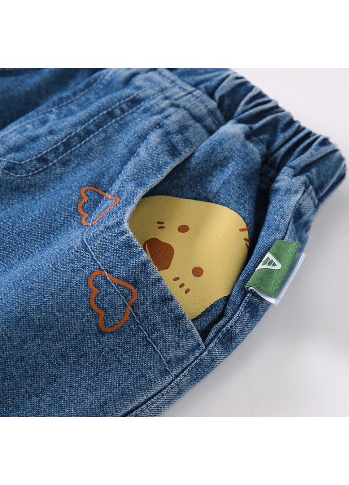 Amila children's clothing 2021 autumn new baby Jeans Girls pants fashion versatile pants autumn