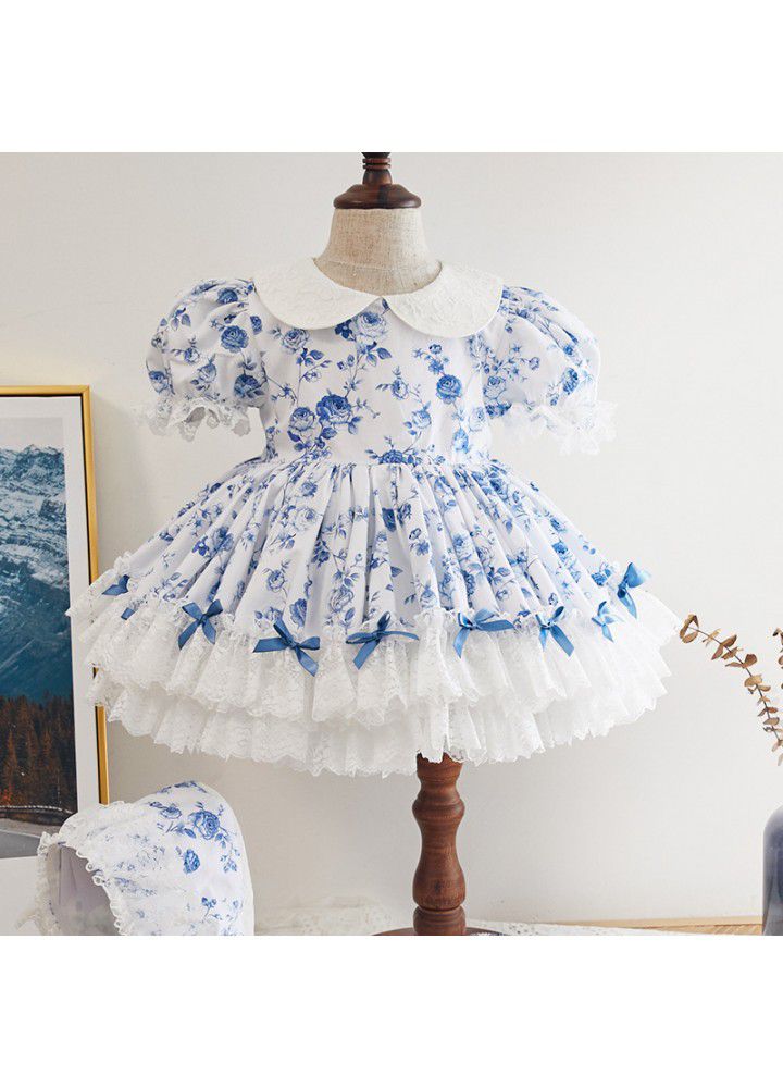 [factory] 2021 summer new Spanish children's dress European and American girl Lolita children's Princess Dress
