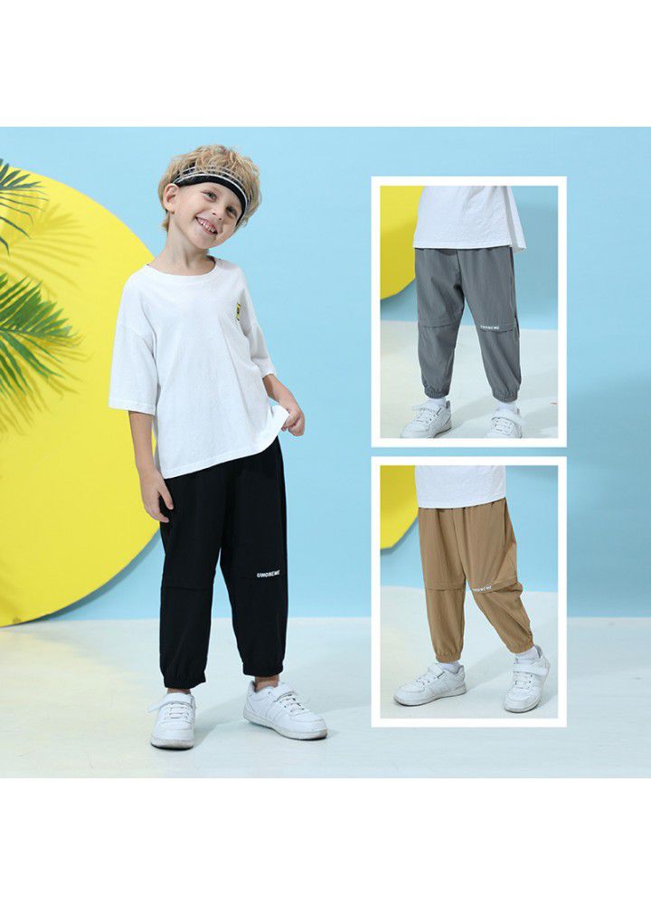 A hair generation children's clothing boys' quick drying casual pants summer thin children's ice silk girls' Korean long pants 