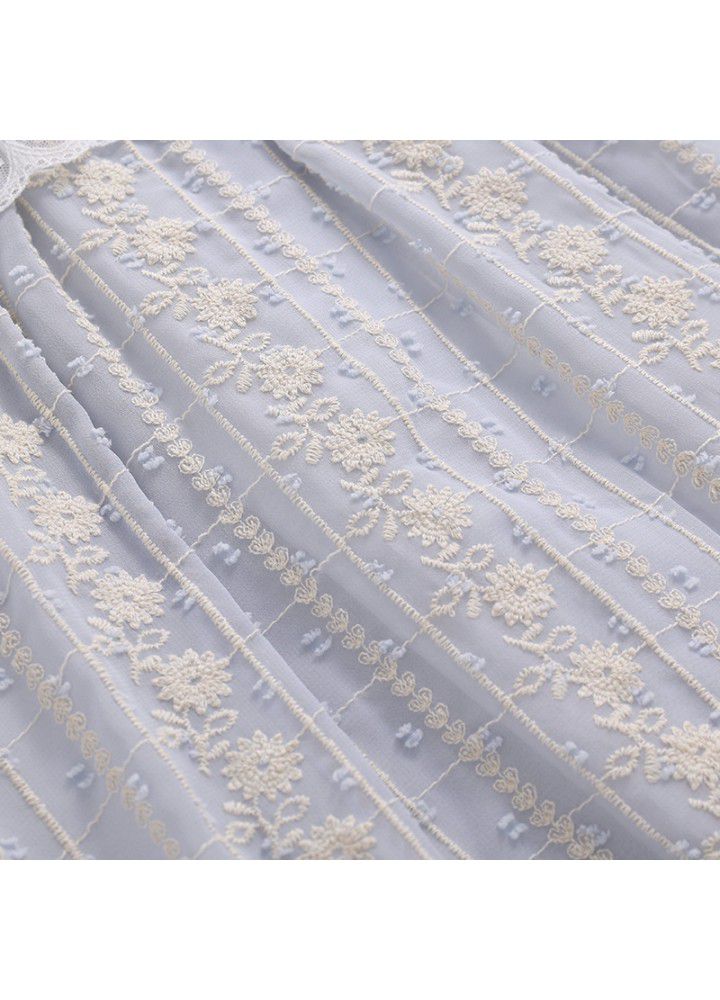 2021 summer new round neck short sleeve loose skirt children jacquard Princess Dress Korean sweet girl dress 