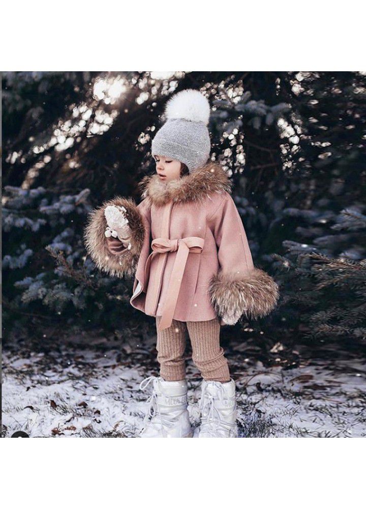 Jingshi ins children's Cape wool coat high end customized Spanish children's clothing girls' European and American Cape