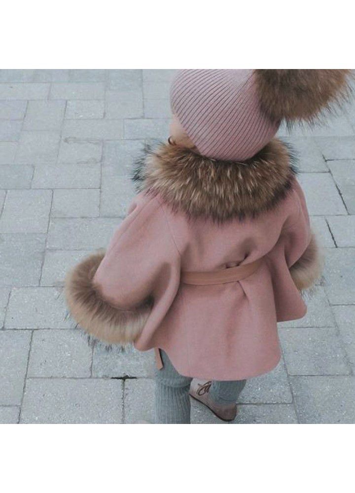 Jingshi ins children's Cape wool coat high end customized Spanish children's clothing girls' European and American Cape