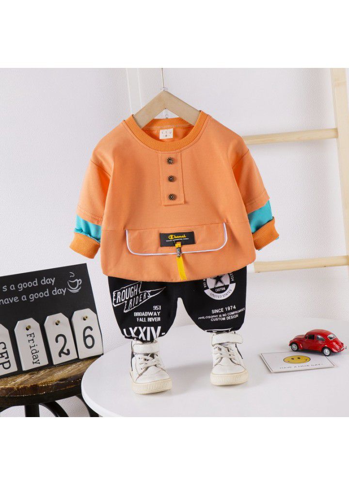 Postal children's clothing children's shirt set 20 new girls' Lapel casual pants boys' Jianlong top pants