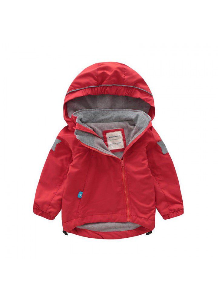 Children's Parka men's and women's windbreaker coat 2020 new children's clothing girls' Plush zipper top autumn and winter