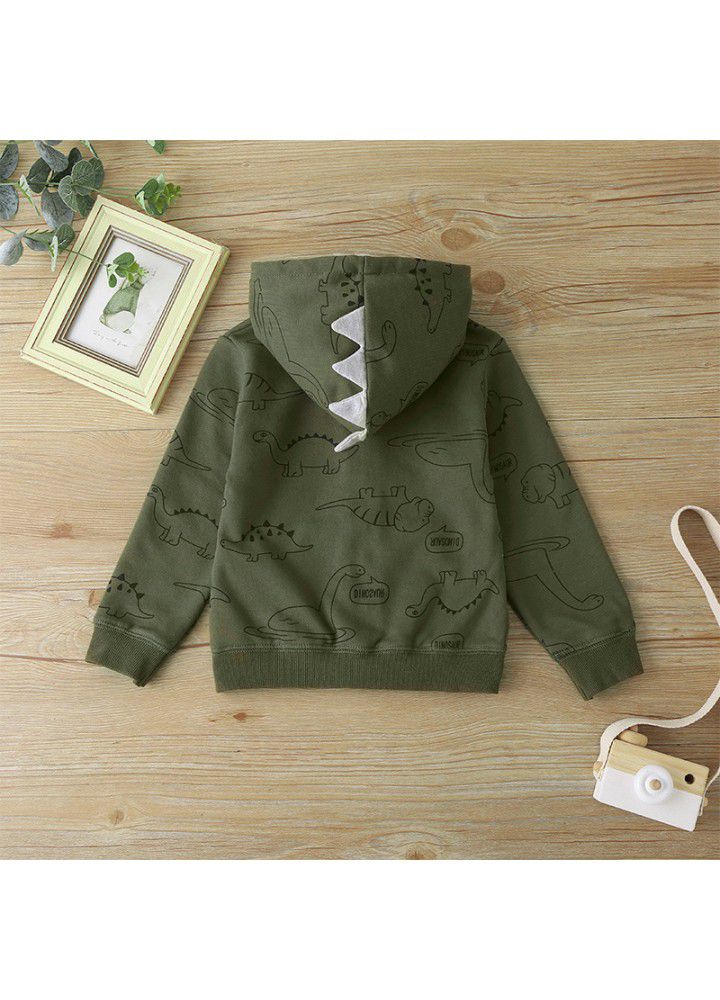 2021 NEW BOYS ZIPPER coat fashion casual boys' sweater cartoon hooded children's coat