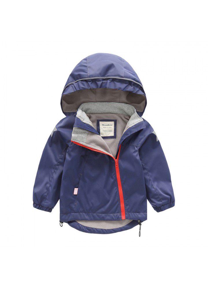 Autumn and winter 2020 fleece assault coat for boys and girls windbreaker for children waterproof coat for children