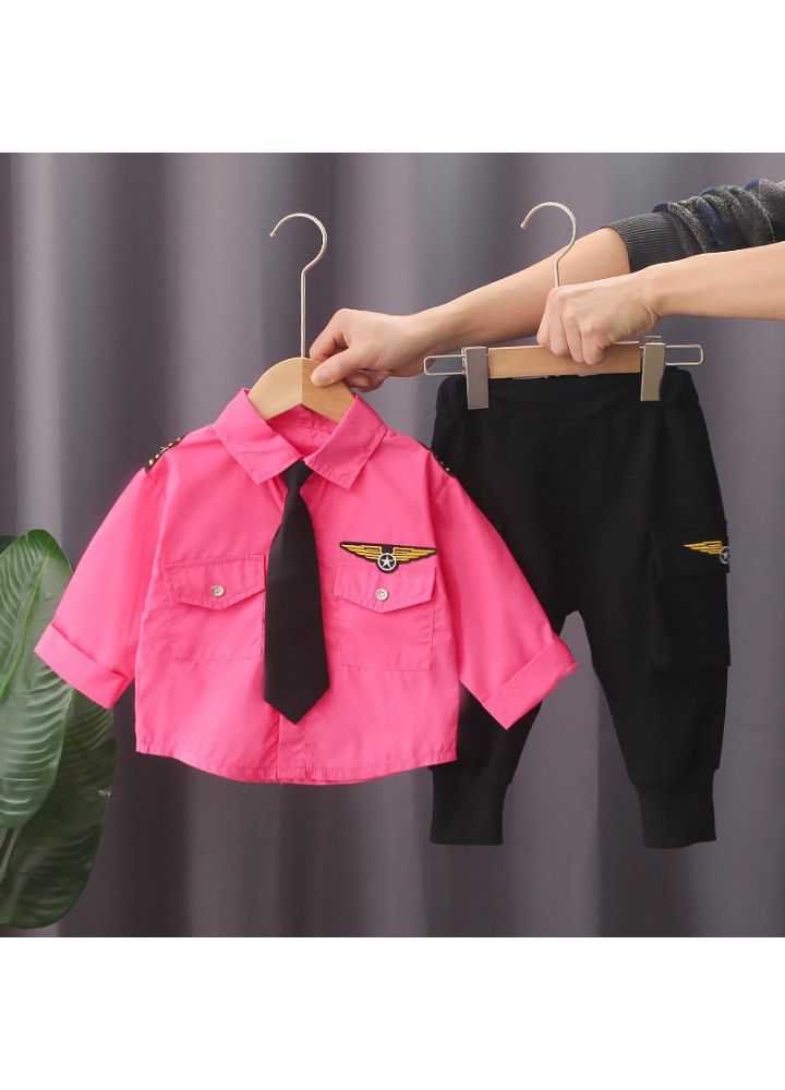 Boys' suit 2021 boys' spring children's clothes foreign style 2-year-old 3-year-old children's cool autumn clothes boys' new clothes